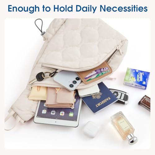 G4Free Casual Crossbody Bag Sling Daypack for Women Lightweight Backpack Fashionable Chest Bag for Daily Outings (Beige) — view 3