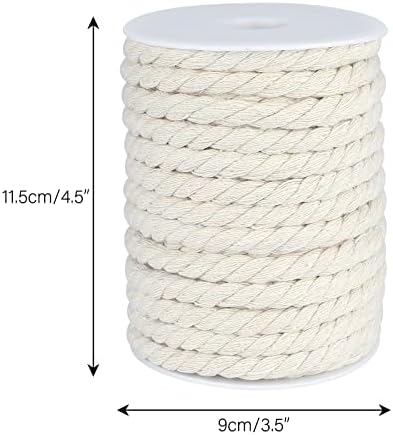 8MM Cotton Macrame Cord, 20M Thick Macrame Rope, Soft Cotton Rope for Wall Hanging DIY Garden Plant Hangers