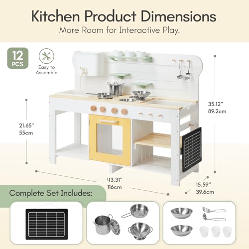 Image of Giant bean Mud Kitchen for Kids Outdoor, Deluxe 4.8L Large Water Tank Sink