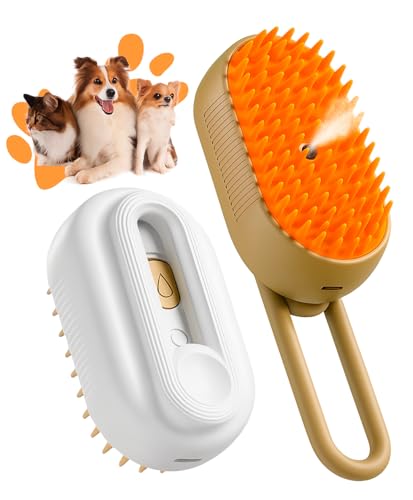 Escova Pet 3 em 1 para Cães e Gatos – Vaporizada, Recarregável, Cabo Ergonômico e Remoção de Pelos e