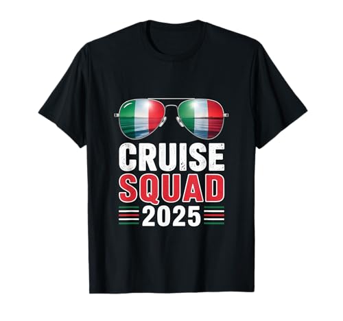 Vacances rétro en famille avec Italy Cruise Squad 2025 T-Shirt