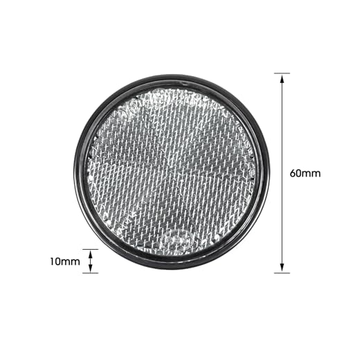 Image of 10 Pack White Self Adhesive Round Reflectors, E9 Approval Road Safety Stick-on Rear Reflectors for Trailer Caravan Truck Lorry or Agricultural Machines