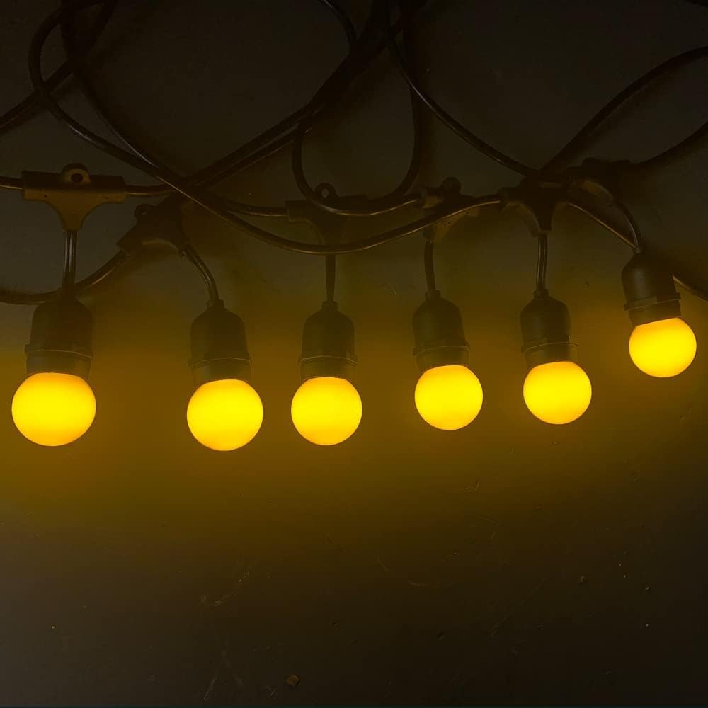 MZYOYO Lot De 20 Ampoule LED Couleur B22 Baillonette,Ampoules B22 LED 1W G45,Ampoule Guirlande Exterieure,Équivalent 5W,Rouge Jaune Bleu Vert Orange, Pour Chaîne,Veilleuses De Fête