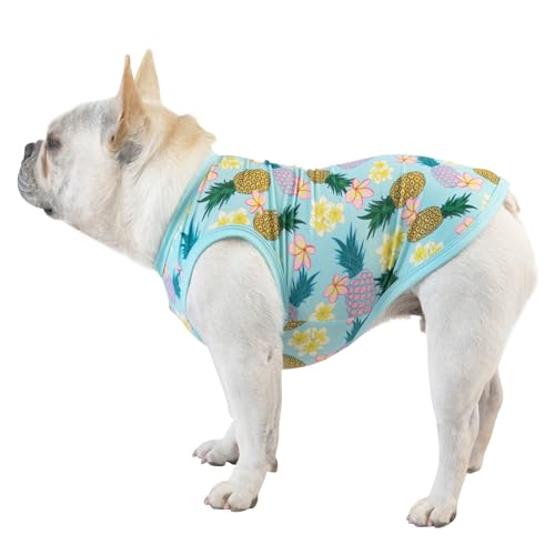 Image of CuteBone Dog Shirts 2-Pack Soft Pet Clothes Breathable Summer Vest for Small Puppy and Stretchy Cat Apparel