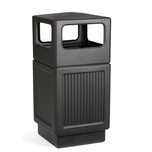 Safco Canmeleon Trash Can, 38 Gallons, Indoor and Outdoor Use, Durable & Weather-Resistant Commercial Garbage Can, Black