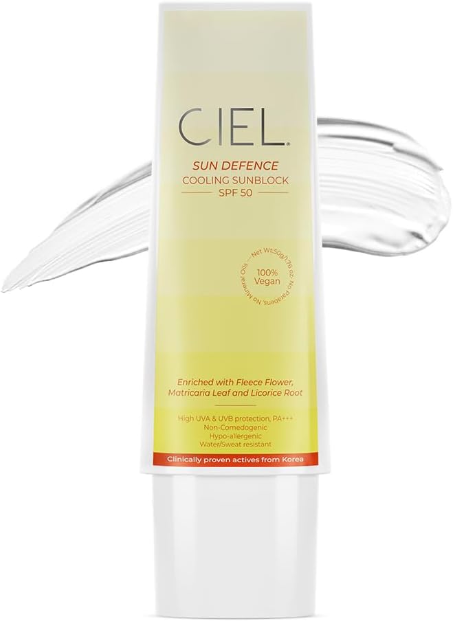 - SPF 50 Sun Defence Sunscreen - 50g | Water & Sweat Resistant, No White Cast, Non-Greasy & Lightweight | PA+++ Broad Spectrum UVA & UVB Protection | Sunscreen for Women & Men | For Oily, Dry & Sensitive Skin