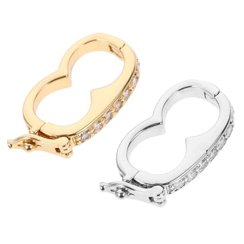 ARTIBETTER 2pcs Jewelry Peanut Buckle Jewelry Clasps Pearl Necklaces Necklaces Multiple Necklace Clasp Bracelet Shortener Clasp Buckles Charm Pin Copper Metal Claw