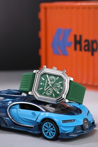 Image of Daniel Hechter Paris Moulin Collection Analog Watch for Men with Square Case, Luminous Hands & Markers, Multifunction Dial and Silicone Strap