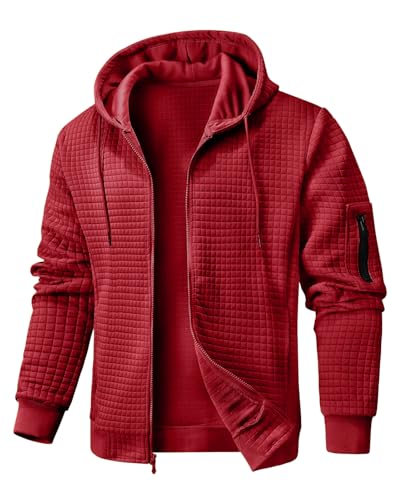 Mens Zip Up Hoodie Full-Zip Sweatshirt Lightweight