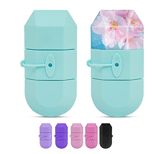 Monavenir Ice Roller for Face Ice Roller Mold Holder Mint Green Ice Roller Face Double Sided Reusable Ice Roller for Face and Eye Puffiness Relief Beauty Facial Face Roller Massager Tool Skin Care