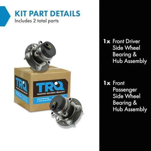Image of TRQ 2 Piece Front Passenger Side Driver & Passenger Side Wheel Bearing & Hub Assembly Set Compatible with 2009-2011 Mazda RX-8
