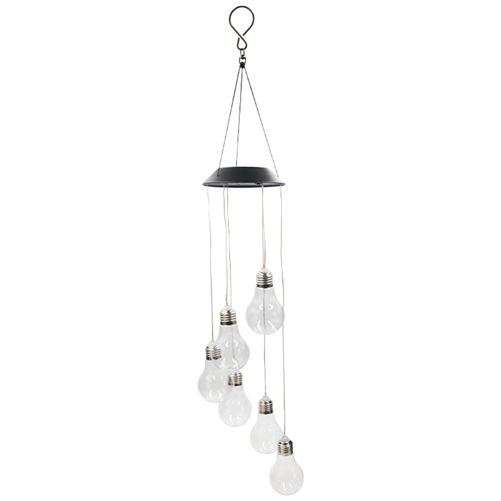 Carillon éolien solaire pour illuminer un jardin sombre sans câbles ni travaux