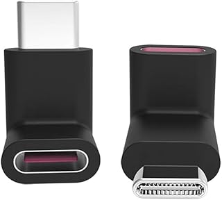 rgzhihuifz 90 Degree Right Angle Type-C Male to Type-C Female Adapter 100W 40G,up and Down 90 Degree Type-c Plug to Jack Expansion Adapter is Suitable for Notebook Computers, Mobile Phones