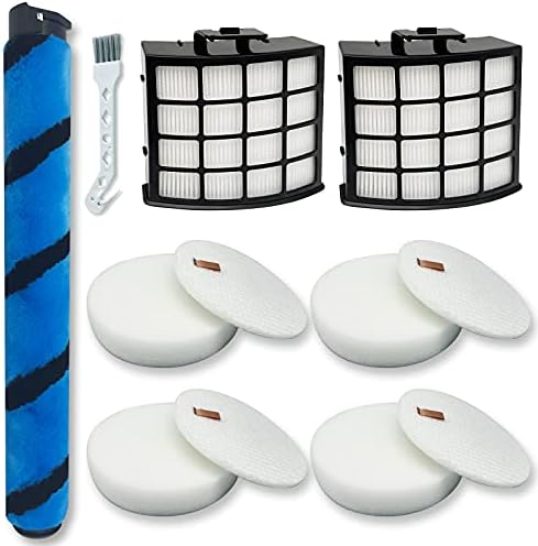 Leemone AZ2002 Filter Replacement Accessories for Shark AZ2002 AZ2000 AZ2000W Vertex DuoClean PowerFin Upright Vacuum, 2 Post-Motor Filters, 4 Foam & Felt Filters, 1 Soft Brushroll