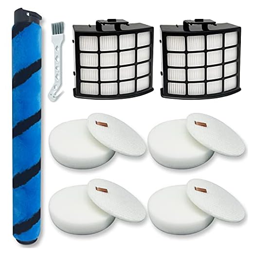 Leemone AZ2002 Filter Replacement Acessories for Shark AZ2002 AZ2000 AZ2000W Vertex DuoClean PowerFin Upright Vacuum，Accessories for Shark Upright Vacuum 2 Post-Motor Filters, 4 Foam & Felt Filters, 1 Soft Brushroll