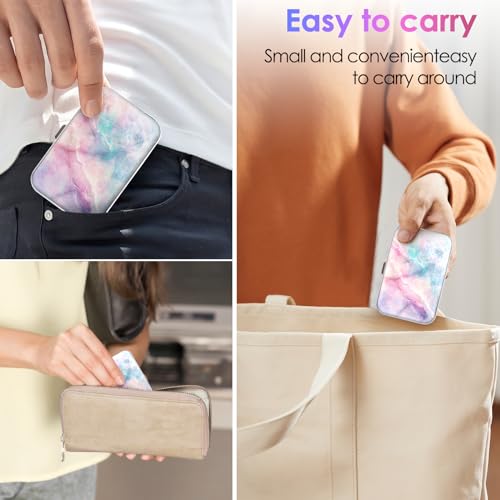 Image of Dental Floss Portable Case, Easy to Store Floss Picks of Various Sizes, Portable Dental Floss Dispenser is Perfect for Travelling, Hotels, Dinners, Appointments.Coloured Marble