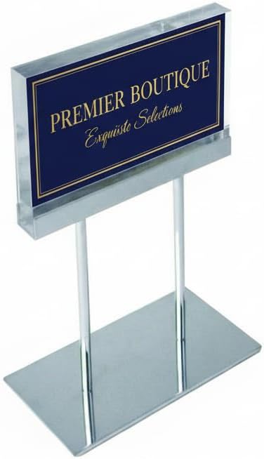Azar Displays 104564 Elite Series Medium Acrylic Block Sign Holder, 11"" x 8.5" Graphic Size Pack of 1