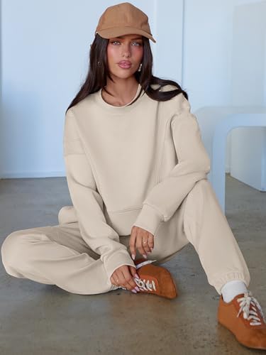 ANRABESS Womens 2 Piece Outfits Lounge Sets Cropped Sweatshirt & Joggers Fashion Sweatsuit Sweat Set 2025 Fall Travel Outfits4