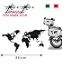Nouvelle Génération 2 Stickers Planisphère de 34 cm + cadeau 2 autocollants roses des vents de 15 cm valises pour moto enduro Adventure Trail off Road Sport 4x4 pour voiture ou moto (noir opaque)