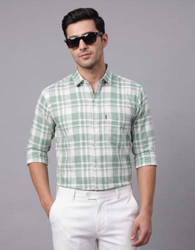 Image of Afflatus Men's Checked Casual Premium Cotton Blend Full Sleeve Regular Fit Check Shirt for Man | Stylish Checks Shirt for Casual Wear | Cotton Shirt for Men
