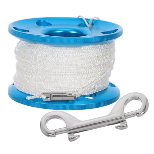 Carrete de buceo con cabo anti enredos WOONEKY y gancho doble de aluminio para actividades