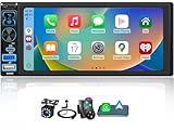Single DIN Car Stereo Radio with Wireless Apple CarPlay & Android Auto, 6.9