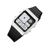 Yhsioaklo Orologio digitale – cronografo sportivo retroilluminato a LED, impermeabile fino a 30 m, display con data e giorno, resistente ai , display luminoso resistente agli urti, per uomini e