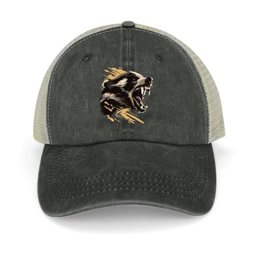 Fearless Honey-Badger Funny Baseball Cap Men & Women Adjustable Trucker Classic Style Sun Hat Black-style