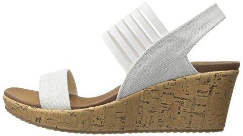 Skechers Cali Women's Beverlee Smitten Kitten Wedge Sandal,Off-White Cork,8 M Us #TOP7