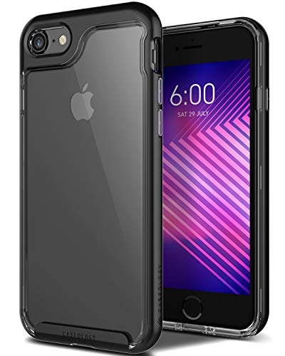 Caseology Funda iPhone 8, [Serie Skyfall] Cubierta Protectora transparentee Clara Delgada antiaranazos con Marco Protector [Negro - Black] para Apple iPhone 8 (2017) / iPhone 7 (2016)