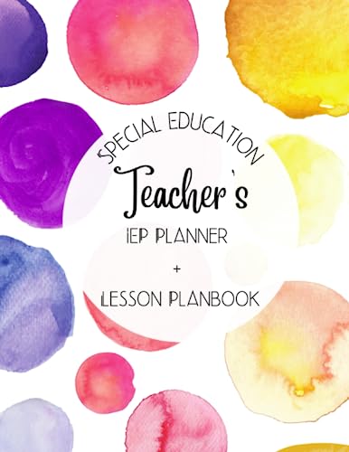 Special Education Teacher's IEP Planner + Lesson Planbook: Organize a Caseload of 35! Fun Watercolor Dots on Cover image 2