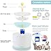 Showyou Cat Water Fountain, 80oz/2.4L Water Level Window with LED Light Automatic Flower Pet Fountain Dog Water Dispenser with 2 Replacement Filters & 1 Silicone Mat for Multiple Pets