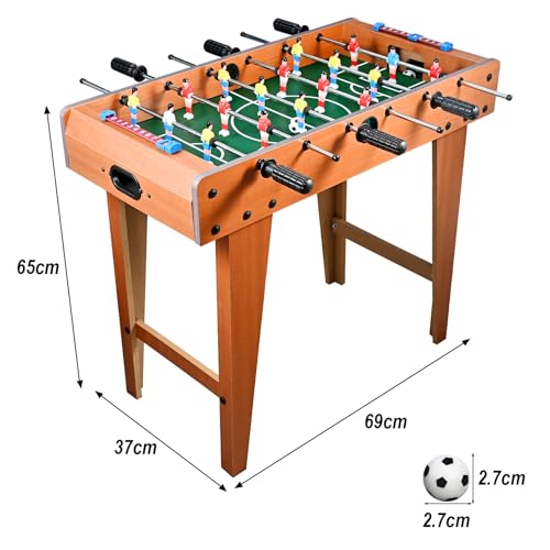 Tigvio Mini Tischkicker, Hoher Füße Kickertisch Tischkicker Kinder mit 6 Stangen und 4 Tischkicker Bälle, 69×37×65cm Tischfussball Kinder und Erwachsene, Einfach zu Montieren – Bild 3