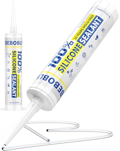 Silicone Caulk & Sealant Clear, 100% Waterproof Silicone Sealant, Shri