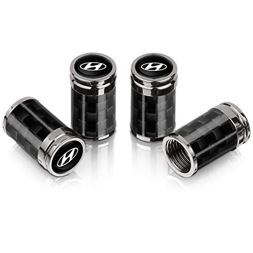 Inscape Data Tire Valve Stem Caps, Carbon Fiber Tire Valve Caps,Corrosion Resistant Universal Stem Covers for Hyundai Elantra Sonata Santa fe Genesis Veloster Tucson