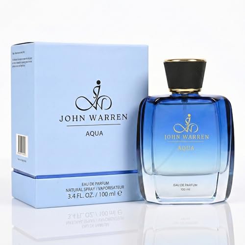 Image of JOHN WARREN AQUA Luxury Perfume For Men, Aqua Long-Lasting Eau De Parfum with Grapefruit,Nutmeg and Jasmine, Fresh & Strong Everyday Fragrance-100 ml