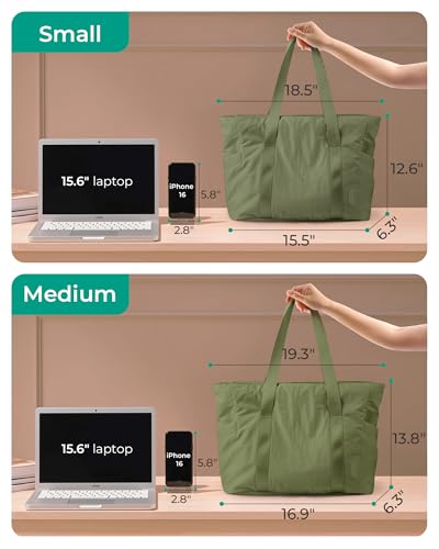 Image of BAGSMART Tote Bag for Women, Tote Bag with Zipper Work Tote with Compartments Nurse Shoulder Hanbag for Travel, Gym