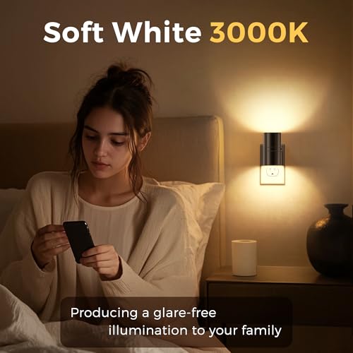 L LOHAS LED Night Light, Automatic Night Lights Plug into Wall, 2 Pack Nightlights with Light Sensor, 3000K Soft White 0-100LM Dimmable Modern Nightlight for Kids Bedroom Hallway — view 6
