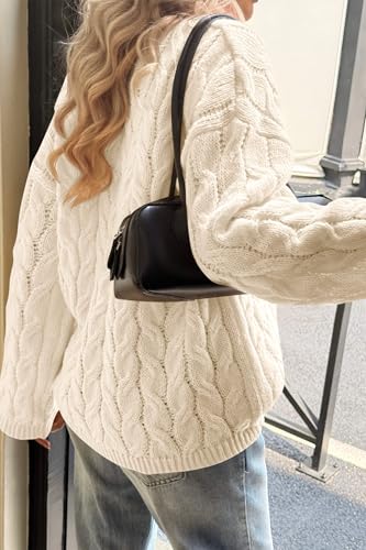 Cicy Bell Womens Oversized Cable Knit Sweaters Long Sleeve Crewneck Chunky Loose Fit Pullover Tops4