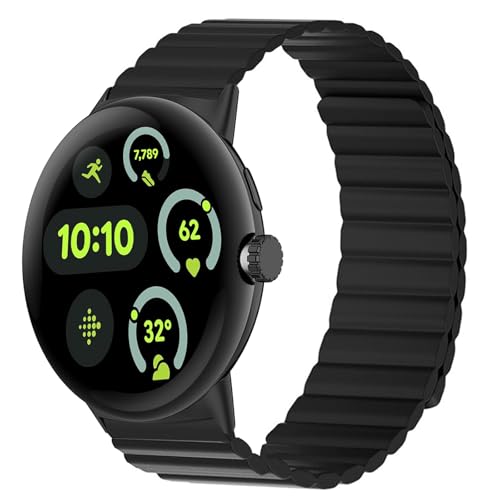 [ULIGADUO] pxg ݊For Google Pixel Watch 3X}[gEHb`ɑΉ VR }OlbgX`[xg (ubN{ubN, 45mm)