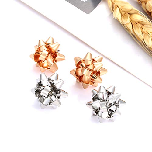 6 Pairs Christmas Bow Earrings for Women Xmas Bow Stud Earrings Red Green Festive Holiday Earring Set Christmas Jewelry Gifts4
