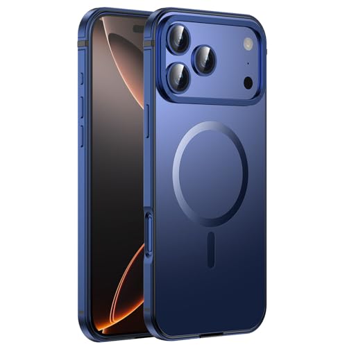 Coque iPhone 17 Pro bleu magnétique style urbain fin