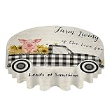 Waterproof Table Cloth Truck With Pig Tablecloths Outdoor Protector Sunflower Farmhouse Black Buffal