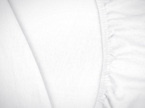 npluseins klassisches Jersey Spannbetttuch - erhältlich in 34 modernen Farben und 6 verschiedenen Größen - 100% Baumwolle, 90-100 x 200 cm, weiß - Image 6