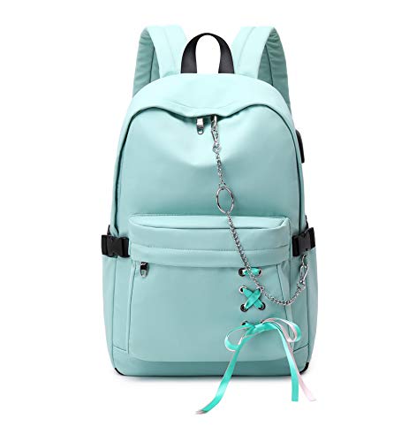 Girl Laptop Backpack Set with Lunch Bag and Pencil Purse Light Blue Chain3