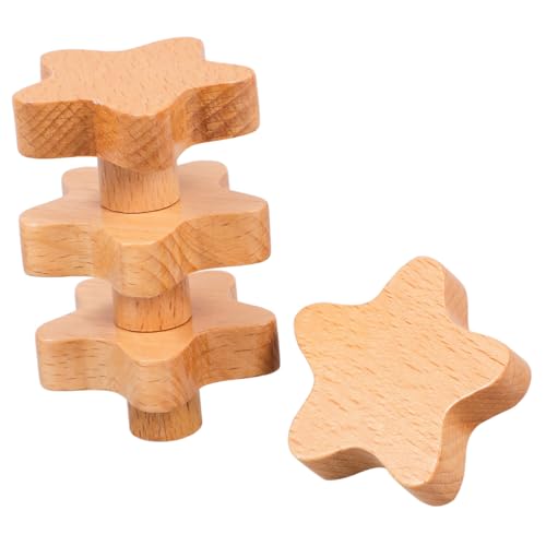 DOITOOL 4 piezas Tiradores de Madera Maciza Pomos para Armarios con Diseño Creativo y Superficie Lisa Tiradores Pequeños para Muebles y Ropero Duraderos y Elegantes