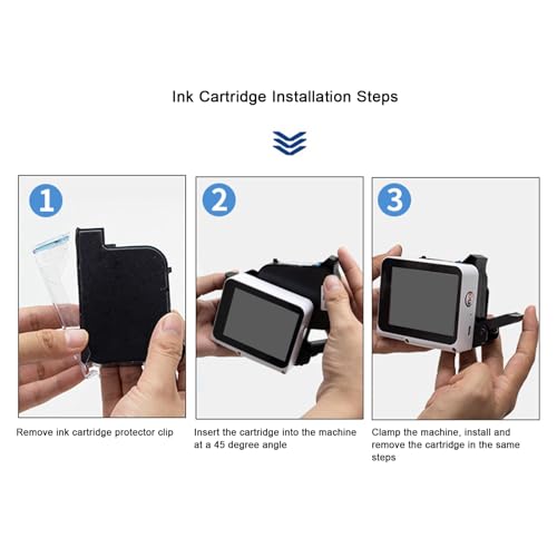 2-in-1 Tragbarer Handdrucker – 12,7 Mm 600 DPI Bluetooth Handheld Printerjet mit Touchscreen, Handheld Inkjet Printer für Text, Zahlen, Symbole QR