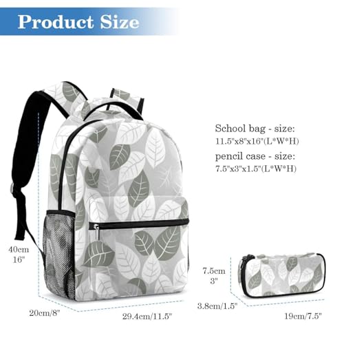 Sac à dos tendance motif feuilles blanches pour éviter le bazar - 2