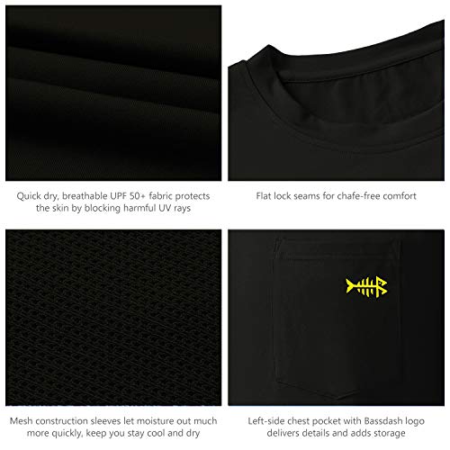 Image of BASSDASH Men's UPF 50+ Performance Long Sleeve T-Shirt UV Sun Protection Fishing Hiking Sports Shirts