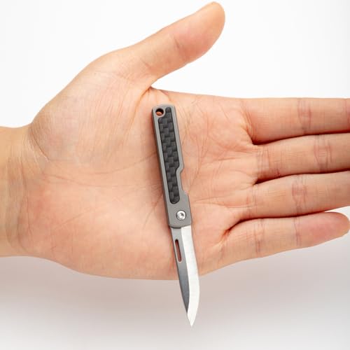 NHDT MN01 Petit couteau de poche portable en titane, ouvre-paquet, coupe-boîte, EDC 5,1 cm accroché à un porte-clés, ultraléger seulement 11 g